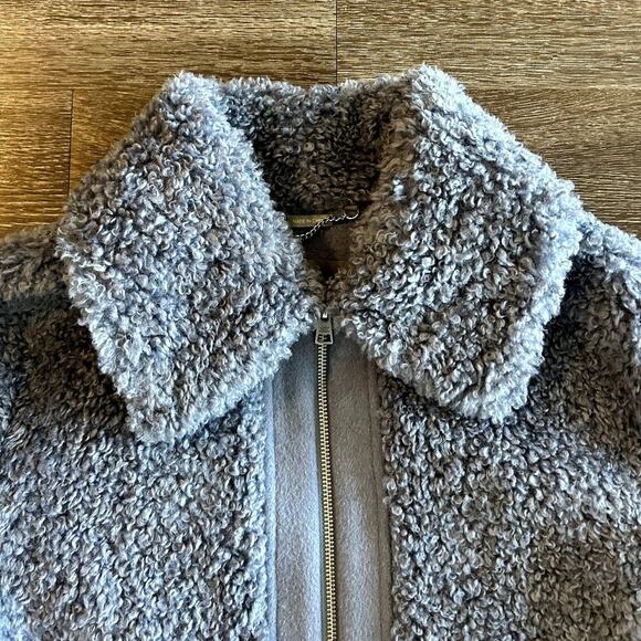 EUC Soia & Kyo DANIELA Faux Shearling Jacket Blue Size Medium Teddy Zip Coat - Picture 11 of 16